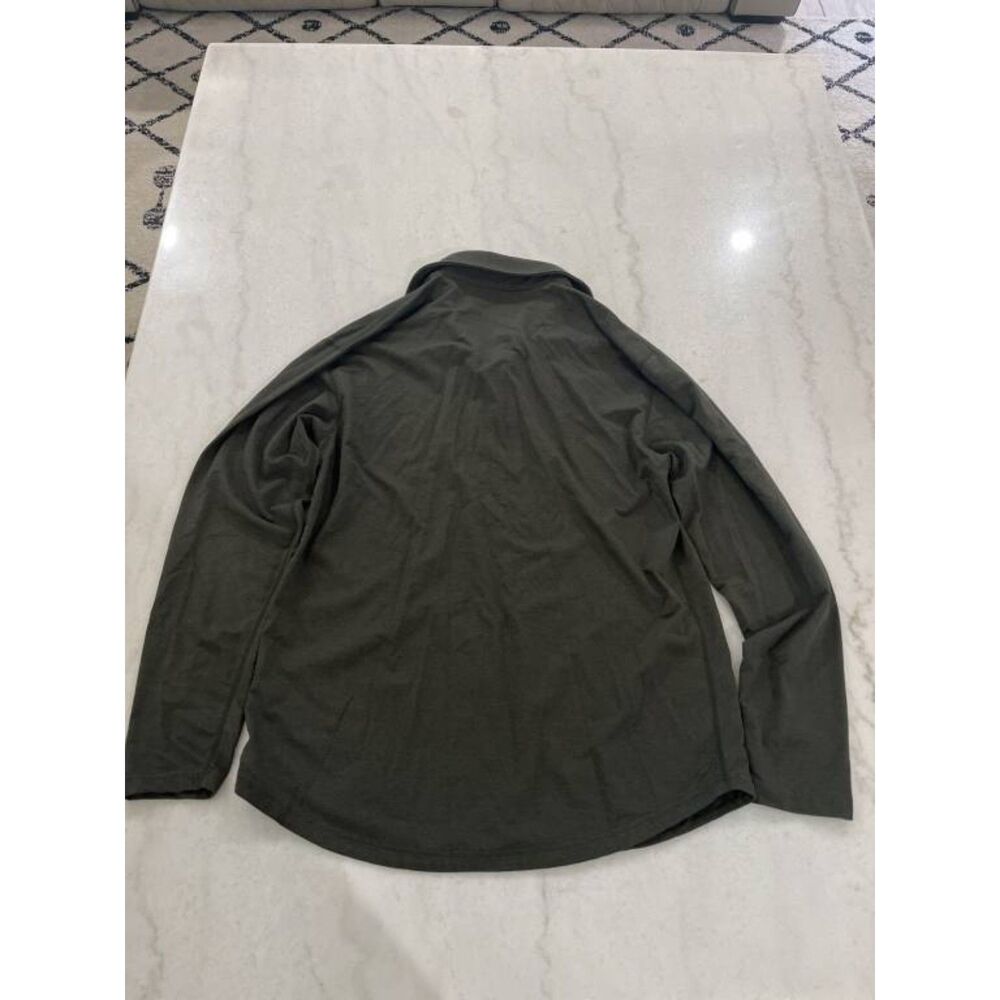 BYLT Signature Premium Basics Men's Olive Long Sleeve Polo Size L